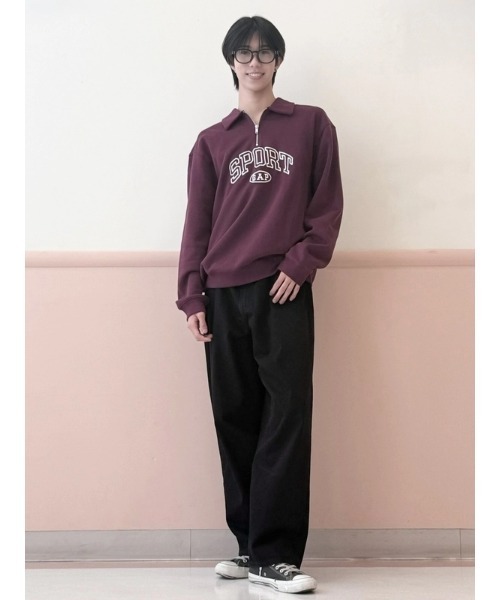 GAP(ギャップ)の「ヴィンテージソフト GAPロゴ 1/4ジップアップ プルオーバー(スウェット・メンズ・グレー/レッド系その他/ブラウン/ブラック・XS/S/M/L/XL)」の6枚目の写真