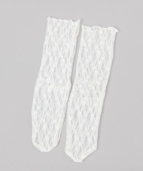 JEANASIS(ジーナシス)の「ハナガラレースソックス/571520(ソックス/靴下・レディース・オフホワイト/ブラック・FREE)」の1枚目の写真