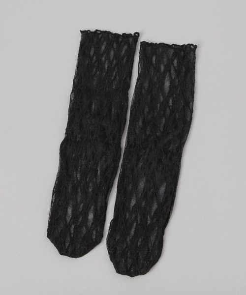 JEANASIS(ジーナシス)の「ハナガラレースソックス/571520(ソックス/靴下・レディース・オフホワイト/ブラック・FREE)」の2枚目の写真
