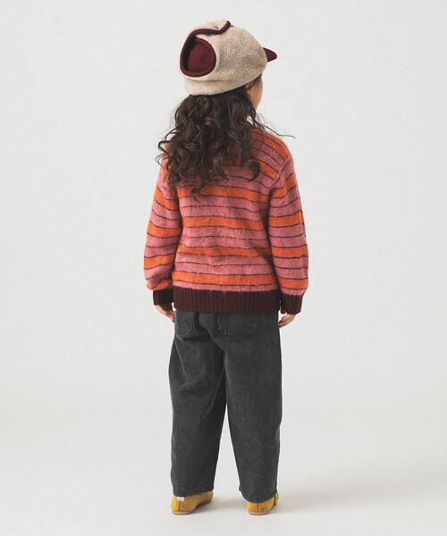 B:MING by BEAMS（ビーミングバイビームス）の「シャギー ボーダー カーディガン 2025FW（90～140cm）（カーディガン/ボレロ・キッズ・サックスブルー/ピンク・S(90-100)/M(110-120)/L(130-140)）」の8枚目の写真