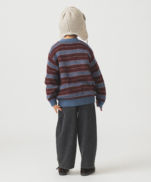 B:MING by BEAMS（ビーミングバイビームス）の「シャギー ボーダー カーディガン 2025FW（90～140cm）（カーディガン/ボレロ・キッズ・サックスブルー/ピンク・S(90-100)/M(110-120)/L(130-140)）」の9枚目の写真