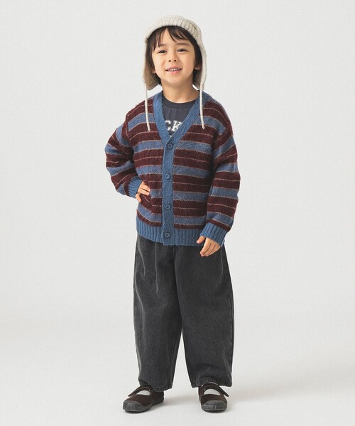B:MING by BEAMS（ビーミングバイビームス）の「シャギー ボーダー カーディガン 2025FW（90～140cm）（カーディガン/ボレロ・キッズ・サックスブルー/ピンク・S(90-100)/M(110-120)/L(130-140)）」の10枚目の写真