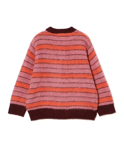 B:MING by BEAMS（ビーミングバイビームス）の「シャギー ボーダー カーディガン 2025FW（90～140cm）（カーディガン/ボレロ・キッズ・サックスブルー/ピンク・S(90-100)/M(110-120)/L(130-140)）」の12枚目の写真