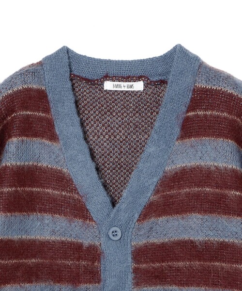 B:MING by BEAMS（ビーミングバイビームス）の「シャギー ボーダー カーディガン 2025FW（90～140cm）（カーディガン/ボレロ・キッズ・サックスブルー/ピンク・S(90-100)/M(110-120)/L(130-140)）」の15枚目の写真