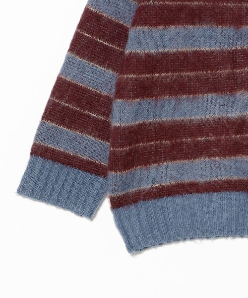 B:MING by BEAMS（ビーミングバイビームス）の「シャギー ボーダー カーディガン 2025FW（90～140cm）（カーディガン/ボレロ・キッズ・サックスブルー/ピンク・S(90-100)/M(110-120)/L(130-140)）」の16枚目の写真