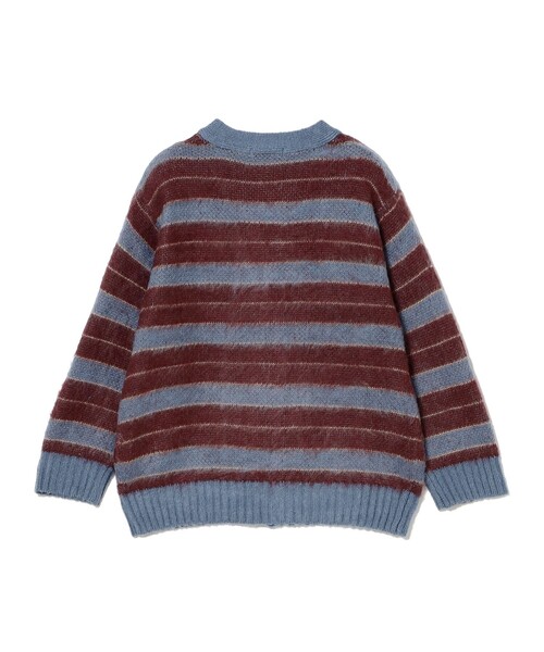 B:MING by BEAMS（ビーミングバイビームス）の「シャギー ボーダー カーディガン 2025FW（90～140cm）（カーディガン/ボレロ・キッズ・サックスブルー/ピンク・S(90-100)/M(110-120)/L(130-140)）」の17枚目の写真