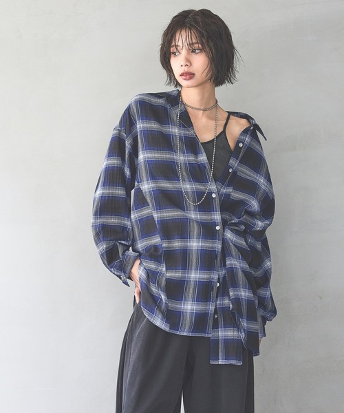 PAGEBOY(ページボーイ)の「オンブレチェック2WAYシャツ / チェックシャツ(シャツ/ブラウス・レディース・ブラック/サックスブルー/アイボリー/ダークブラウン/ブルー系その他/ベージュ系その他/ブラウン系その他・FREE)」の21枚目の写真