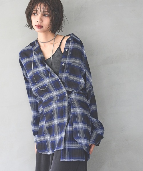 PAGEBOY(ページボーイ)の「オンブレチェック2WAYシャツ / チェックシャツ(シャツ/ブラウス・レディース・ブラック/サックスブルー/アイボリー/ダークブラウン/ブルー系その他/ベージュ系その他/ブラウン系その他・FREE)」の22枚目の写真