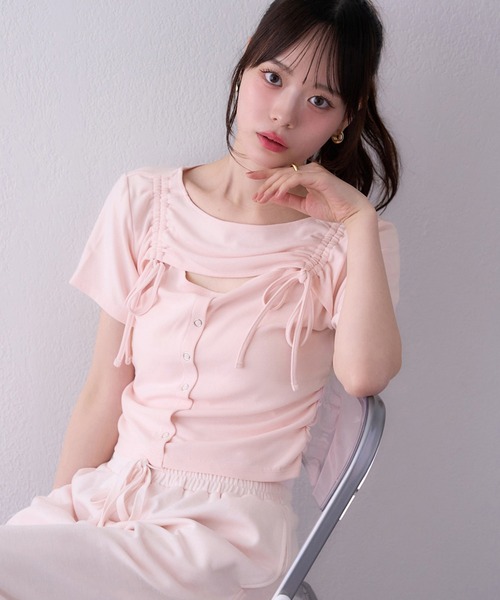 アナイ トップス　プルオーバー 半袖　ピンク ANAYI / アナイ トップス（条件：ピンク系）| ファッション通販