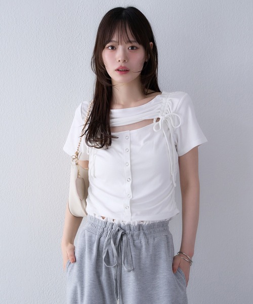セール】胸あきトップス（Tシャツ/カットソー）｜one after