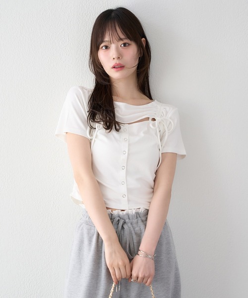セール】胸あきトップス（Tシャツ/カットソー）｜one after