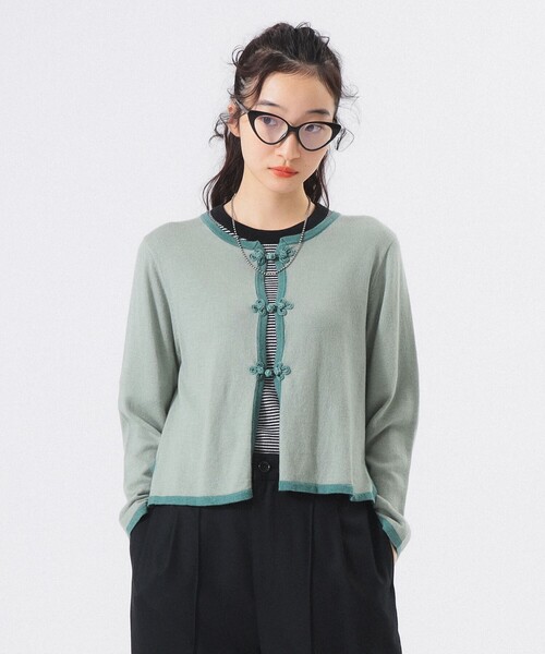 BEAMS BOY（ビームスボーイ）の「12ゲージ チャイナ トリム カーディガン（カーディガン/ボレロ・レディース・ブルー系その他/レッド系その他/チャコールグレー・2/1）」の3枚目の写真