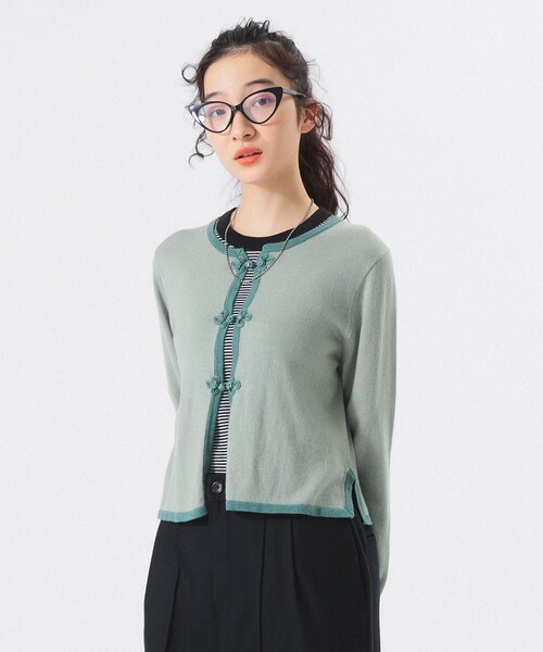 BEAMS BOY（ビームスボーイ）の「12ゲージ チャイナ トリム カーディガン（カーディガン/ボレロ・レディース・ブルー系その他/レッド系その他/チャコールグレー・2/1）」の18枚目の写真