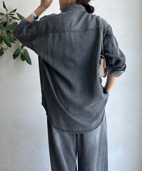 セール】リヨセルデニムポケットシャツ（シャツ/ブラウス）｜DouDou