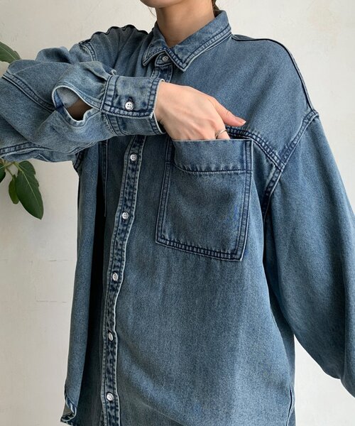 セール】リヨセルデニムポケットシャツ（シャツ/ブラウス）｜DouDou