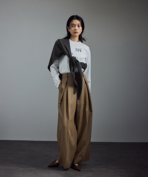 SALON adam et rope'（サロン アダム エ ロペ）の「カシミヤストール［セットアップ対応］（ストール/ショール・レディース・チャコールグレー/イエロー系その他/ベージュ系その他・FREE）」の9枚目の写真