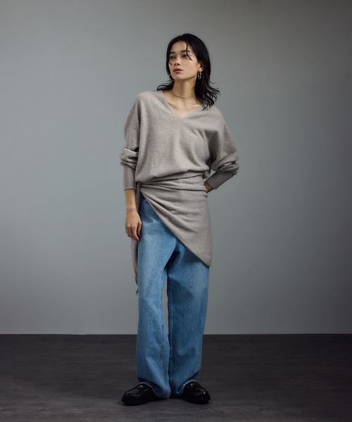 SALON adam et rope'（サロン アダム エ ロペ）の「カシミヤストール［セットアップ対応］（ストール/ショール・レディース・チャコールグレー/イエロー系その他/ベージュ系その他・FREE）」の10枚目の写真