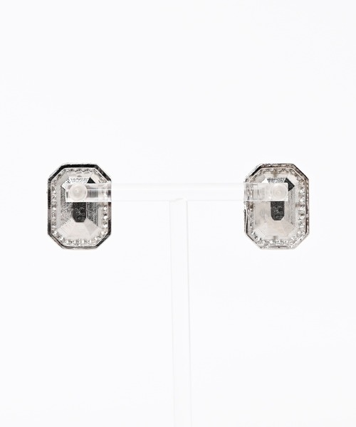 Narcissus（ナルシス）の「ビジュースクエアピアス　ブラックビジュー　オケージョン　パーティー（ピアス（両耳用）・レディース・ブラック/シルバー・FREE）」の11枚目の写真