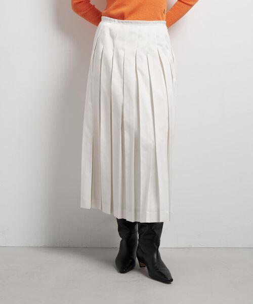 LANVIN en Bleu（ランバンオンブルー）の「LIMONTA East サテンプリーツスカート（スカート・レディース・オフホワイト/ブラウン/ブラック・38/36）」の13枚目の写真