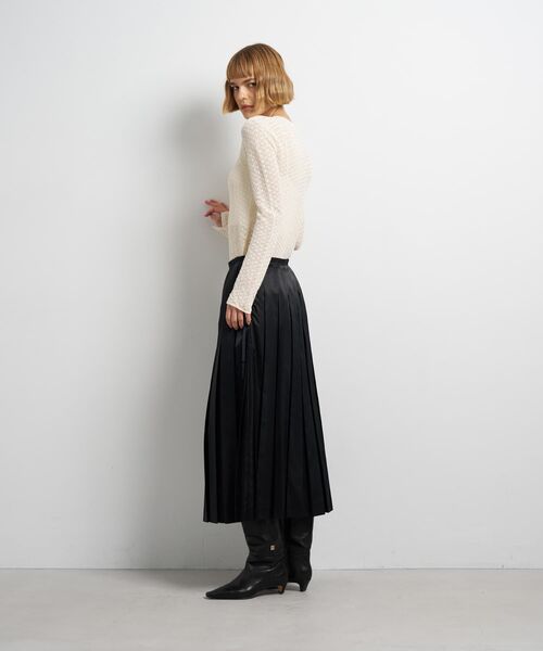 LANVIN en Bleu（ランバンオンブルー）の「LIMONTA East サテンプリーツスカート（スカート・レディース・オフホワイト/ブラウン/ブラック・38/36）」の19枚目の写真