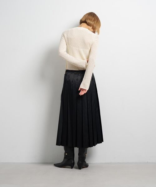 LANVIN en Bleu（ランバンオンブルー）の「LIMONTA East サテンプリーツスカート（スカート・レディース・オフホワイト/ブラウン/ブラック・38/36）」の20枚目の写真