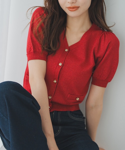 セール】2025秋冬新作 千鳥柄ジャガードアソートカーディガン