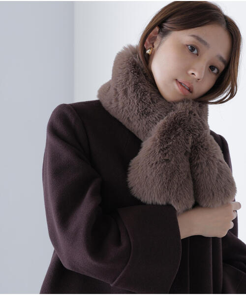NATURAL BEAUTY BASIC（ナチュラルビューティーベーシック）の「◇フェイクファーティペット（ストール/ショール・レディース・ホワイト系その他/ダークブラウン/ブラウン/オフホワイト・FREE）」の10枚目の写真