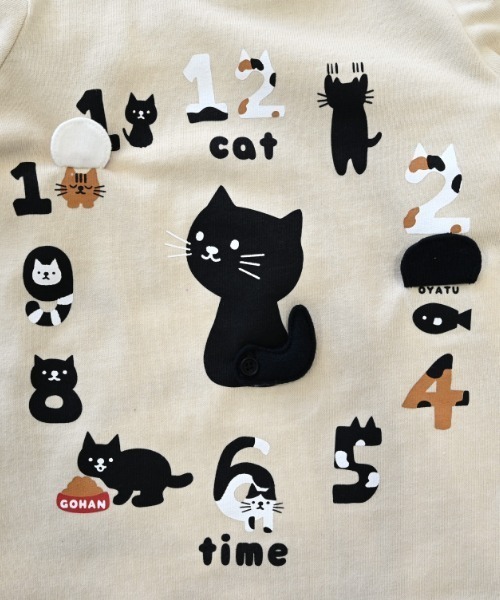 CHEEK ROOM(チークルーム)の「CHEEK ROOM/チークルーム ねこ時計 ロングTシャツ(Tシャツ/カットソー・キッズ・アイボリー/ピンク/ラベンダー・80cm/90cm/100cm/110cm/120cm/130cm)」の14枚目の写真