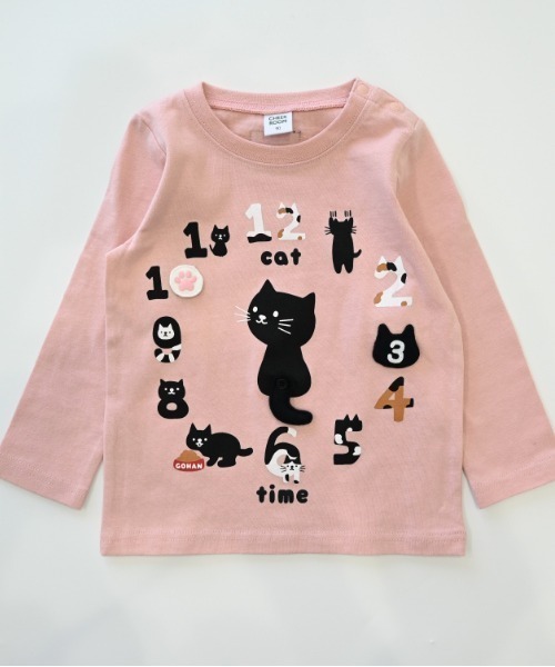 CHEEK ROOM(チークルーム)の「CHEEK ROOM/チークルーム ねこ時計 ロングTシャツ(Tシャツ/カットソー・キッズ・アイボリー/ピンク/ラベンダー・80cm/90cm/100cm/110cm/120cm/130cm)」の15枚目の写真