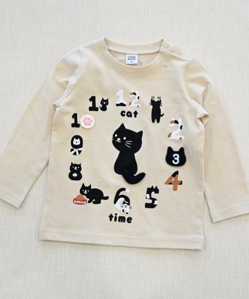CHEEK ROOM(チークルーム)の「CHEEK ROOM/チークルーム ねこ時計 ロングTシャツ(Tシャツ/カットソー・キッズ・アイボリー/ピンク/ラベンダー・80cm/90cm/100cm/110cm/120cm/130cm)」の20枚目の写真