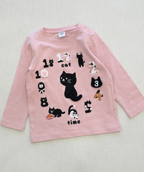 CHEEK ROOM(チークルーム)の「CHEEK ROOM/チークルーム ねこ時計 ロングTシャツ(Tシャツ/カットソー・キッズ・アイボリー/ピンク/ラベンダー・80cm/90cm/100cm/110cm/120cm/130cm)」の21枚目の写真