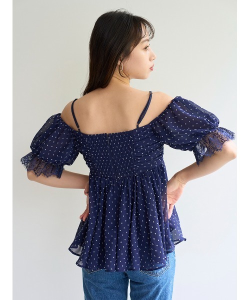 バリエオフショルレースチュニック（シャツ/ブラウス）｜SNIDEL