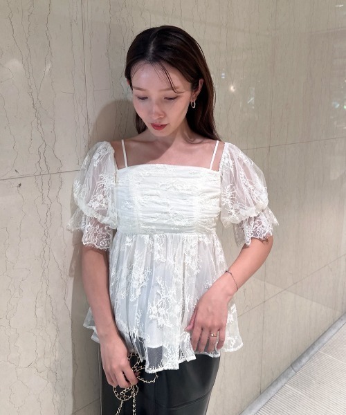 バリエオフショルレースチュニック（シャツ/ブラウス）｜SNIDEL