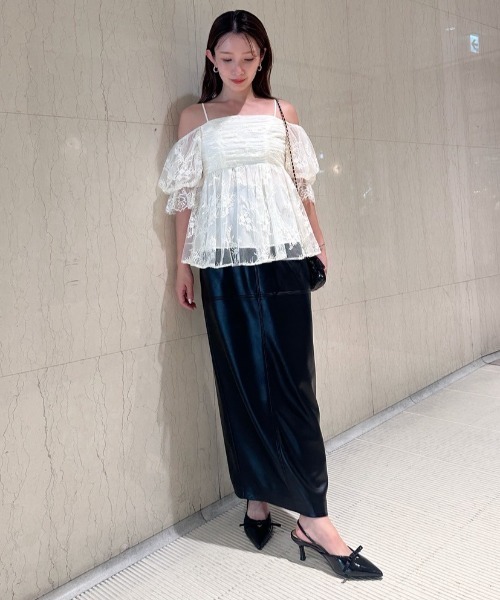 バリエオフショルレースチュニック（シャツ/ブラウス）｜SNIDEL