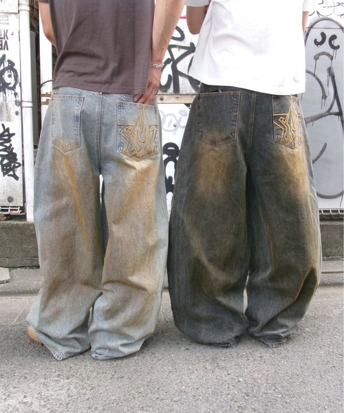 centimeter(センチメーター)の「Balloon muddy denim(デニムパンツ・メンズ・ブラック/インディゴブルー/ダークインディゴブルー・MEDIUM/LARGE/X-LARGE)」の4枚目の写真