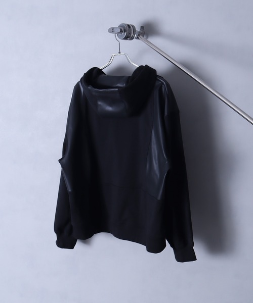 welise（ウェライズ）の「【welise/ウェライズ】PUレザー×スウェット ダブルヴィンテージ加工 リメイクライクショートジップアップパーカー（パーカー・メンズ・チャコールグレー/ブラック/ブラウン・S/M/L）」の21枚目の写真