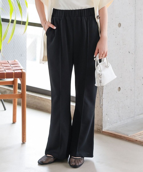 Petitle（プチレ）の「[ 低身長向けサイズ ] 美脚見えストレッチイージーパンツ（その他パンツ・レディース・ブラック/アイボリー系/ブラウン・PL/PM）」の2枚目の写真