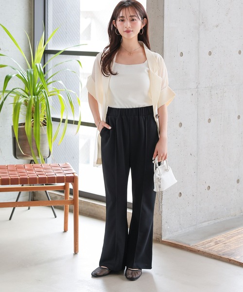 Petitle（プチレ）の「[ 低身長向けサイズ ] 美脚見えストレッチイージーパンツ（その他パンツ・レディース・ブラック/アイボリー系/ブラウン・PL/PM）」の9枚目の写真