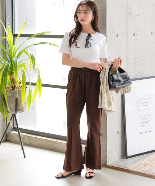 Petitle（プチレ）の「[ 低身長向けサイズ ] 美脚見えストレッチイージーパンツ（その他パンツ・レディース・ブラック/アイボリー系/ブラウン・PL/PM）」の12枚目の写真