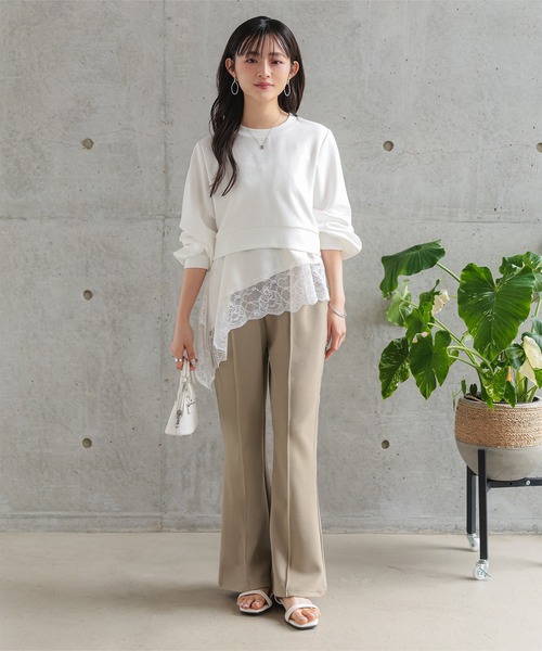 Petitle（プチレ）の「[ 低身長向けサイズ ] 美脚見えストレッチイージーパンツ（その他パンツ・レディース・ブラック/アイボリー系/ブラウン/グレイッシュベージュ・PL/PM）」の21枚目の写真