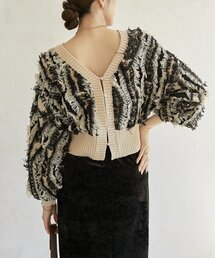 Thevon | 【前後2WAY】フリンジショートカーディガン(カーディガン/ボレロ)