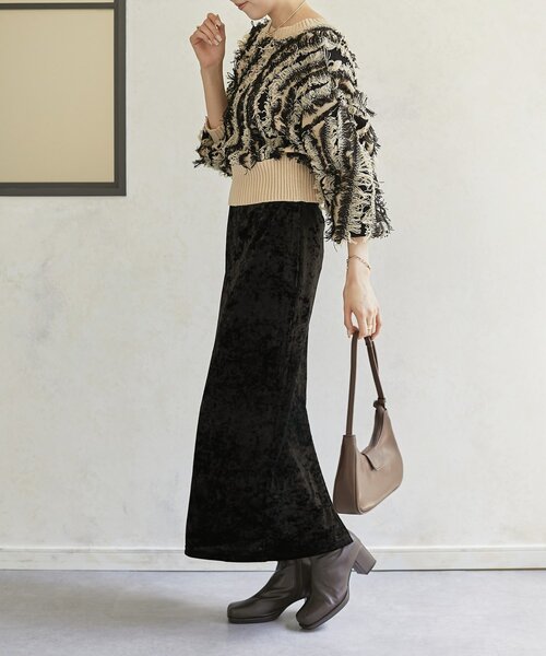 Thevon（ゼボン）の「【前後2WAY】フリンジショートカーディガン（カーディガン/ボレロ・レディース・ブラウン/アイボリー/ブラック・FREE）」の19枚目の写真