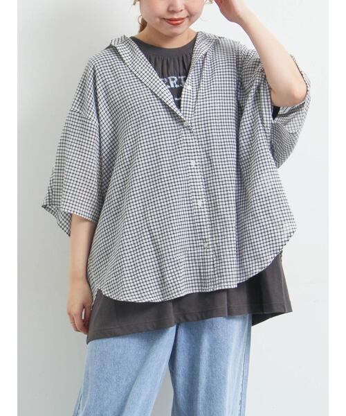 セール】コットンボイルシアードルマンスリーブチェックシャツ（シャツ