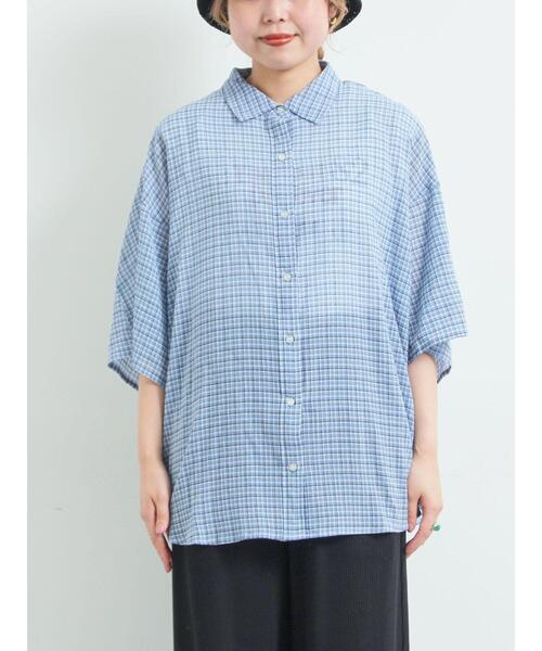セール】コットンボイルシアードルマンスリーブチェックシャツ（シャツ
