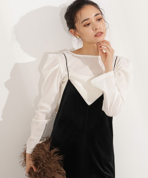 N.(N. Natural Beauty Basic)(エヌエヌナチュラルビューティーベーシック)の「フロッキートップス(Tシャツ/カットソー・レディース・ブラック/ブルー/ホワイト・MEDIUM)」の2枚目の写真