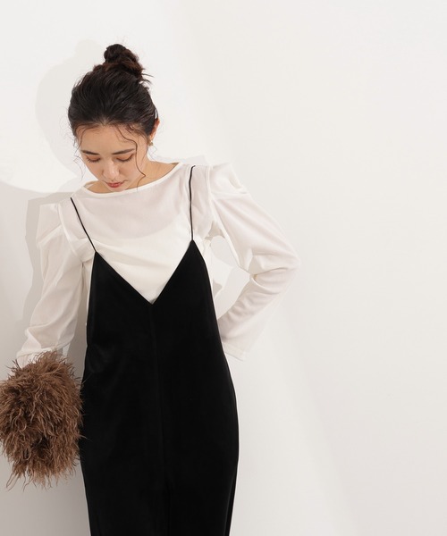 N.(N. Natural Beauty Basic)(エヌエヌナチュラルビューティーベーシック)の「フロッキートップス(Tシャツ/カットソー・レディース・ブラック/ブルー/ホワイト・MEDIUM)」の4枚目の写真