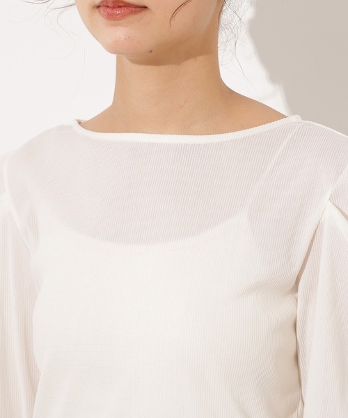 N.(N. Natural Beauty Basic)(エヌエヌナチュラルビューティーベーシック)の「フロッキートップス(Tシャツ/カットソー・レディース・ブラック/ブルー/ホワイト・MEDIUM)」の14枚目の写真