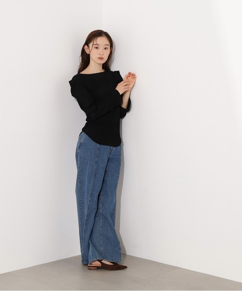 N.(N. Natural Beauty Basic)(エヌエヌナチュラルビューティーベーシック)の「フロッキートップス(Tシャツ/カットソー・レディース・ブラック/ブルー/ホワイト・MEDIUM)」の19枚目の写真