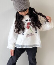CIAOPANIC TYPY | 【WEB限定】【KIDS】刺繍オーガンジーレイヤード長袖カットソー(Tシャツ/カットソー)
