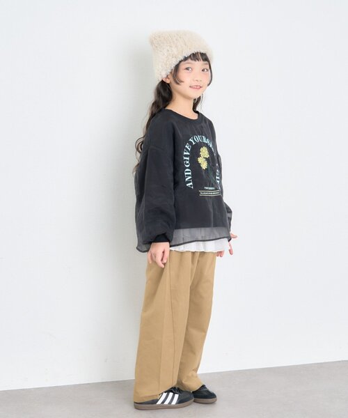 CIAOPANIC TYPY(チャオパニックティピー)の「【WEB限定】【KIDS】刺繍オーガンジーレイヤード長袖カットソー(Tシャツ/カットソー・キッズ・グレー/ホワイト/ブラック・150/130/110)」の19枚目の写真